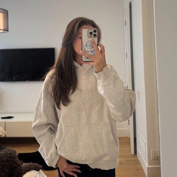Aritzia Tna Cozy Fleece Perfect Hoodie – Heather Light Grey / Size 2XL - Picture 2 of 7